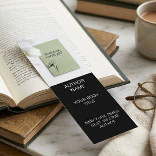 Minimalist Author Bookmark Template with Book Cove Mini Business Card
