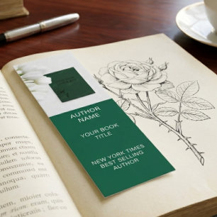 Minimalist Author Bookmark Template with Book Cove Mini Business Card