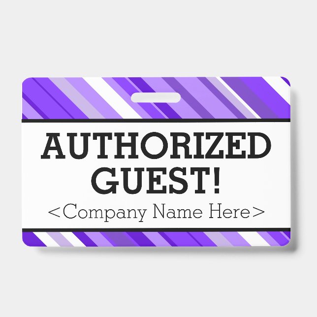 Minimalist "AUTHORIZED GUEST!" Badge ID Badge (Front)
