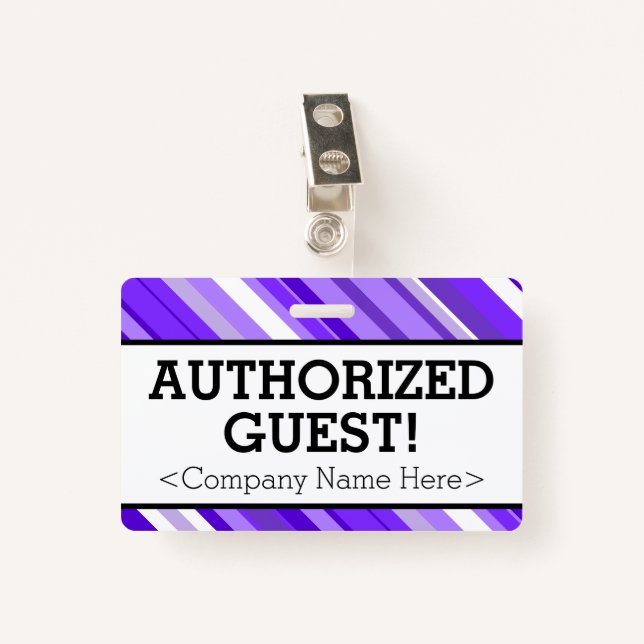 Minimalist "AUTHORIZED GUEST!" Badge ID Badge (Front with Clip)