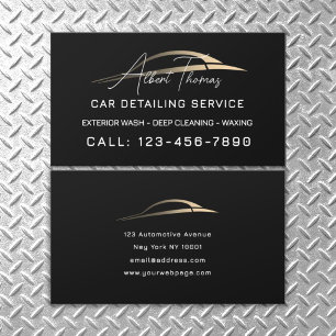 Minimalist automotive gold car line Business Card