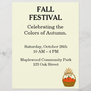 Minimalist Autumn Fall Festival Flyer - Grid Desig