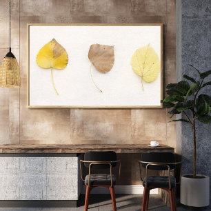Minimalist Autumn Leaves Art Print – Neutral Botan