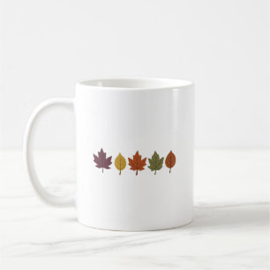 Minimalist Autumn Leaves Ceramic Coffee Mug