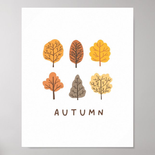 Minimalist Autumn Tree  Poster (Front)