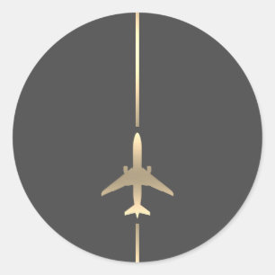 Minimalist Aviation Classic Round Sticker