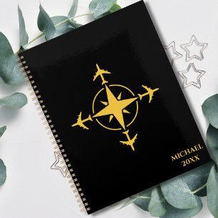 Minimalist Aviation Compass Aeroplane Travel Custo Planner