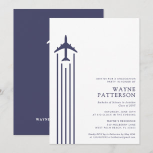 Minimalist Aviation Flight School Pilot Graduation Invitation
