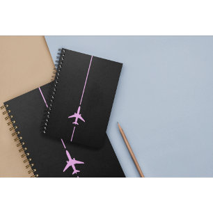 Minimalist Aviation Pink Aeroplane Notebook