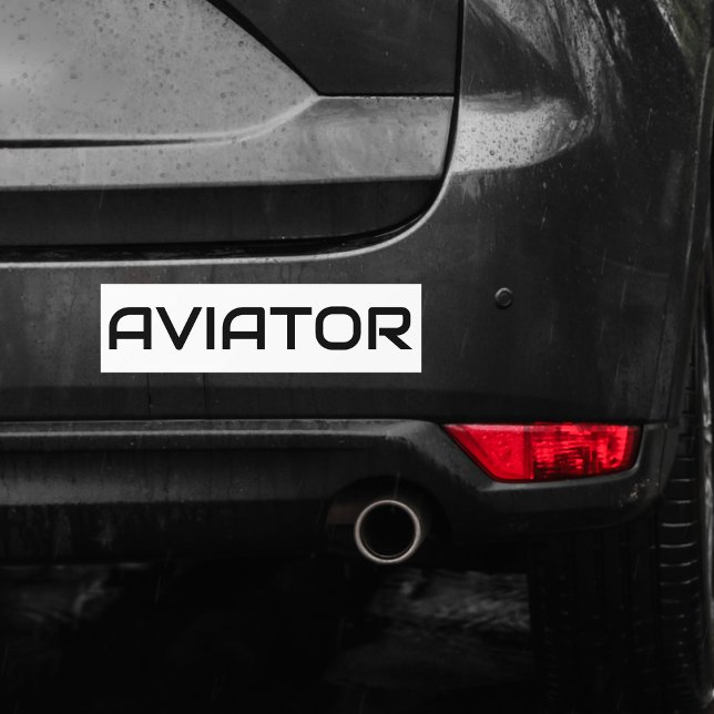Minimalist AVIATOR Typography,Simple Aviation Bumper Sticker (Creator Uploaded)