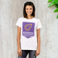 Minimalist Avocado Badge in Purple and Gold 