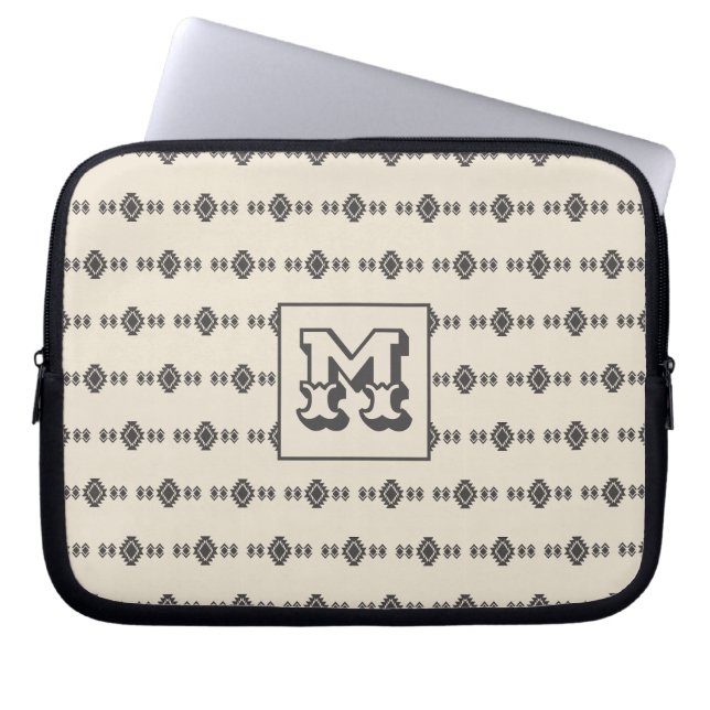 Minimalist Aztec Geometric Timeless Pattern Laptop Sleeve (Front)