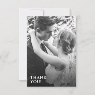 Minimalist B&W Photo Wedding Thank You Card