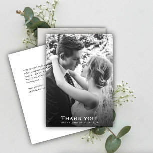 Minimalist B&W Photo Wedding Thank You Card