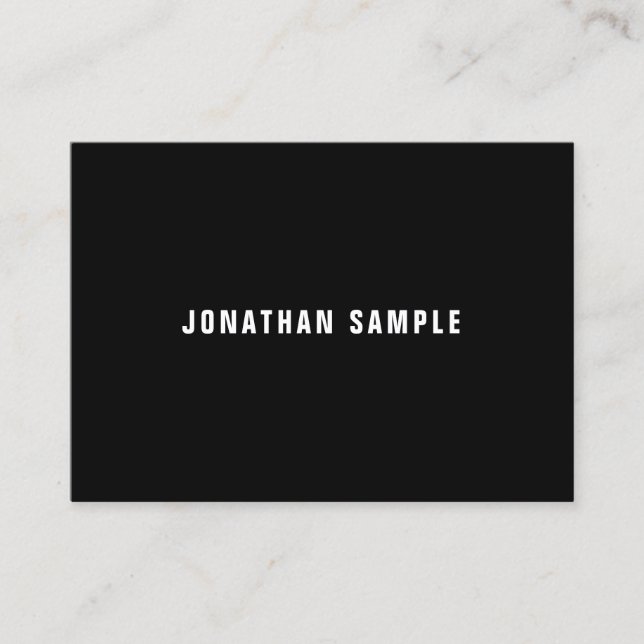Minimalist B&W Plain Modern Professional Elegant Business Card (Front)