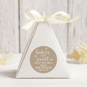 Minimalist Babies Are Sweet Baby Shower Kraft  Classic Round Sticker