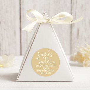 Minimalist Babies Are Sweet Baby Shower Yellow Classic Round Sticker