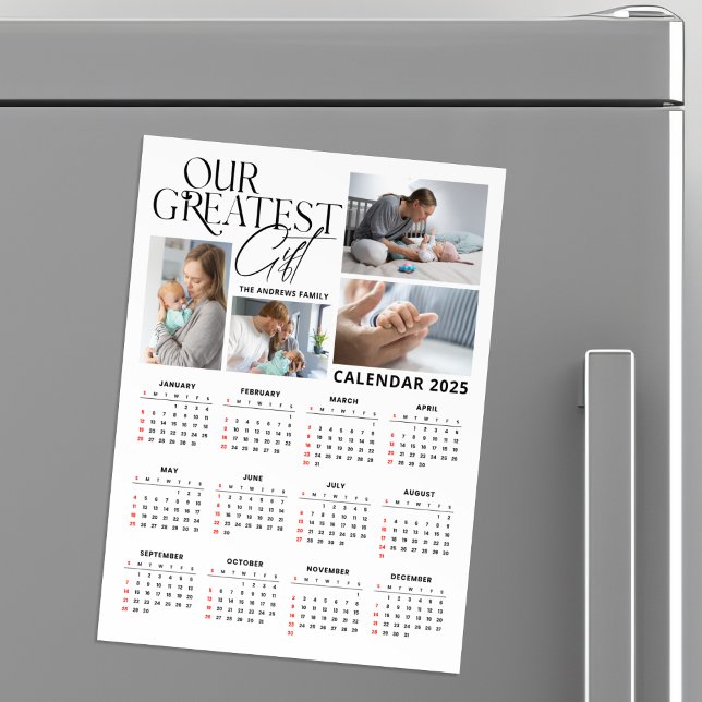 Minimalist Baby 5 Photo Christmas Calendar (Creator Uploaded)