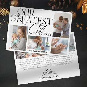 Minimalist Baby Announcement 6 Photo Christmas