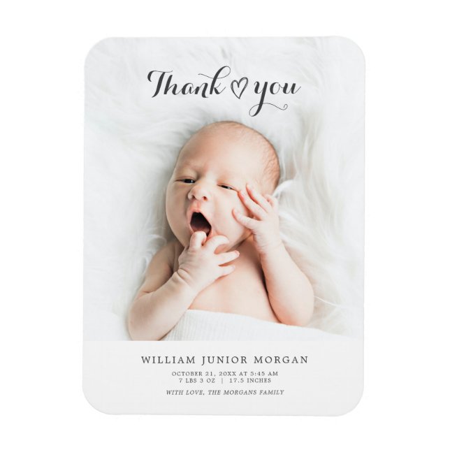 Minimalist Baby Boy Girl Photo Keepsake Gifts Magnet (Vertical)