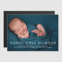 Minimalist Baby Boy Name Photo Birth Announcement