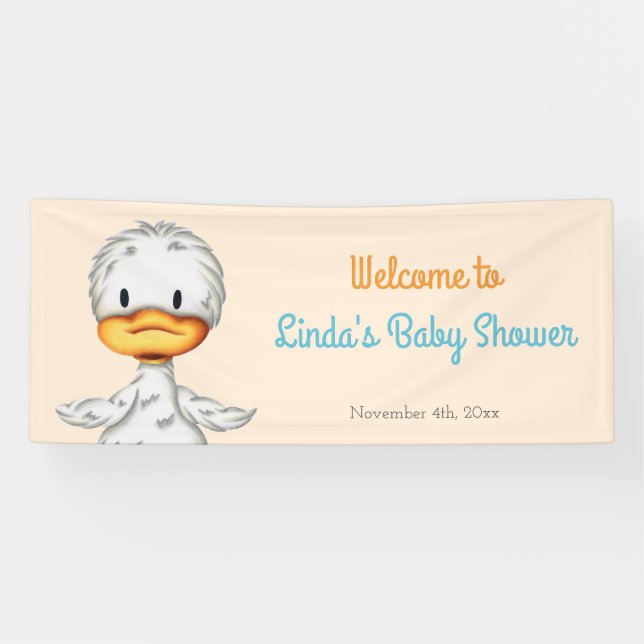 Minimalist Baby Duck Gender Neutral Baby Shower Banner (Horizontal)