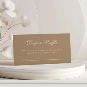 Minimalist Baby Feet Gender Reveal Diaper Raffle Enclosure Card