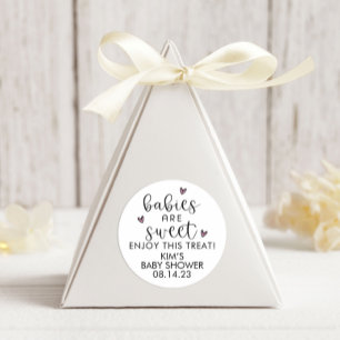 Minimalist Baby Girl Babies Are Sweet Favour  Classic Round Sticker