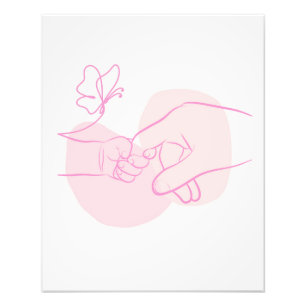 Minimalist Baby Hand Holding Parent Finger  Photo Print