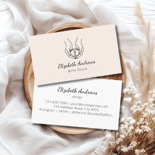 Minimalist Baby Hands Logo – Birth Doula, Midwife Business Card