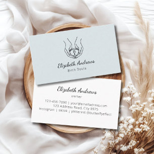 Minimalist Baby Hands Logo – Birth Doula, Midwife Business Card