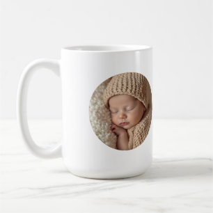 Minimalist Baby Photo with Text Custom Gift Coffee Mug