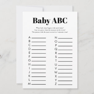 Minimalist Baby Shower ABC Game Invitation