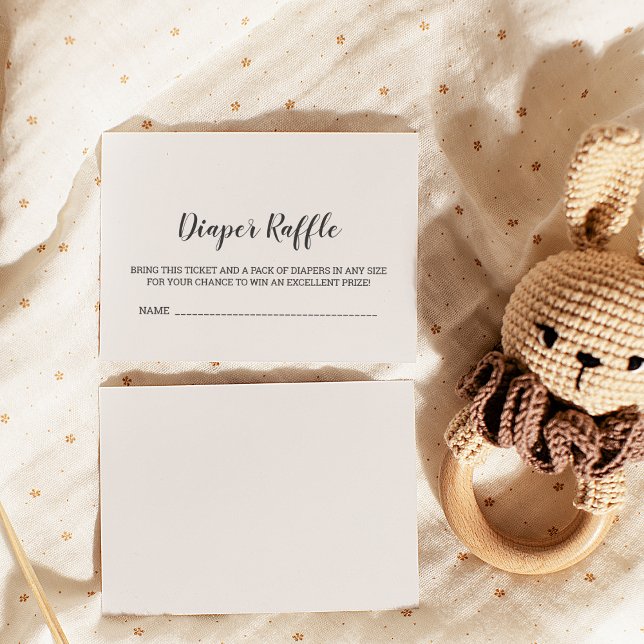 Minimalist Baby Shower Diaper Raffle Enclosure Card (Creator Uploaded)