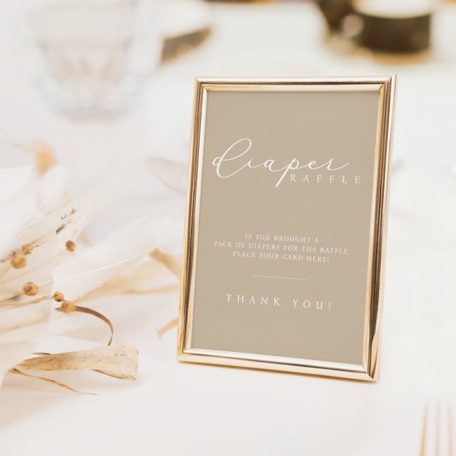 Minimalist Baby Shower Diaper Raffle Station Sign (Creator Uploaded)