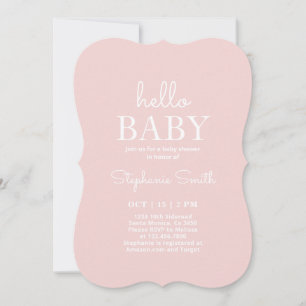 Minimalist Baby Shower Girl Invitation