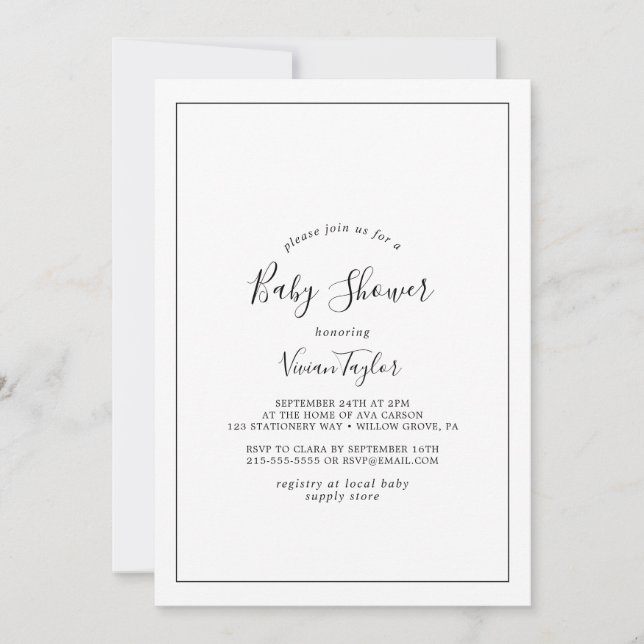 Minimalist Baby Shower Invitation (Front)