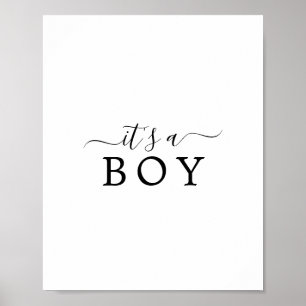 Minimalist Baby Shower It's a Boy Sign