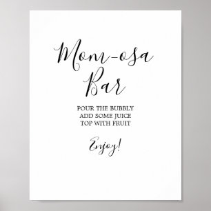 Minimalist Baby Shower Mom-osa Bar Sign