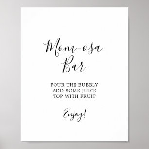 Minimalist Baby Shower Mum-osa Bar Sign