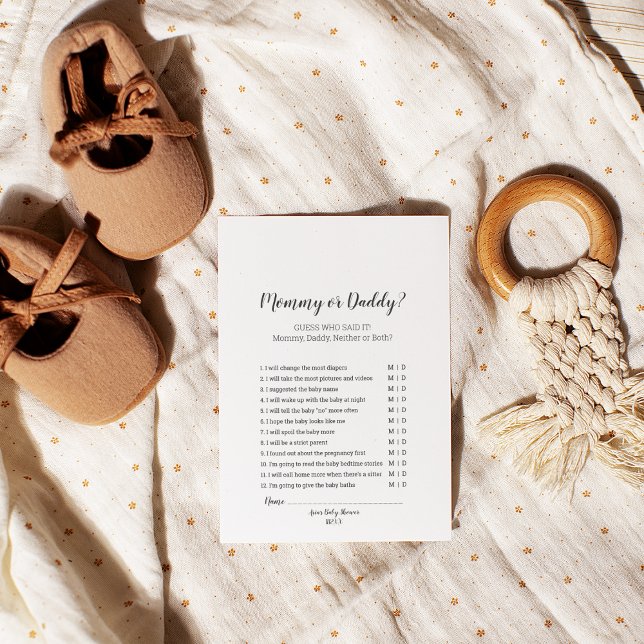 Minimalist Baby Shower Mummy or Daddy Game Flyer (Creator Uploaded)