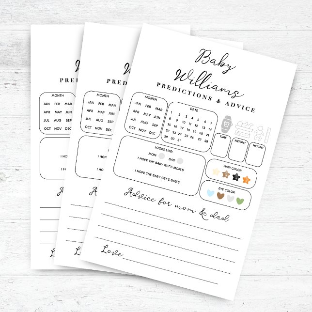 Minimalist Baby Shower Predictions Game (Creator Uploaded)