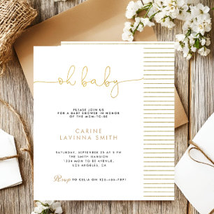 Minimalist Baby shower script modern invitation