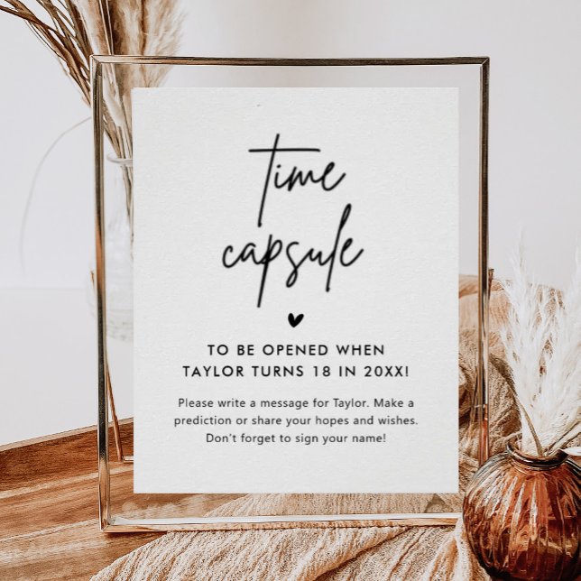 Minimalist Baby Shower Time Capsule Sign (Creator Uploaded)