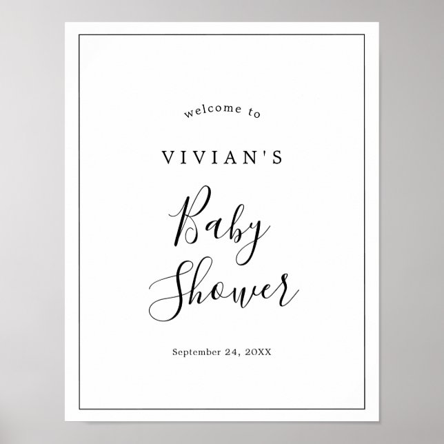 Minimalist Baby Shower Welcome Poster (Front)