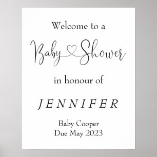 Minimalist Baby Shower Welcome Sign Signage Poster