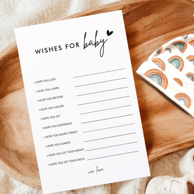 Minimalist Baby Shower Wishes For Baby Advice Card (Creator Uploaded)