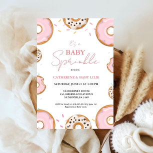 Minimalist Baby Sprinkle Pink Girl Baby Shower  Invitation