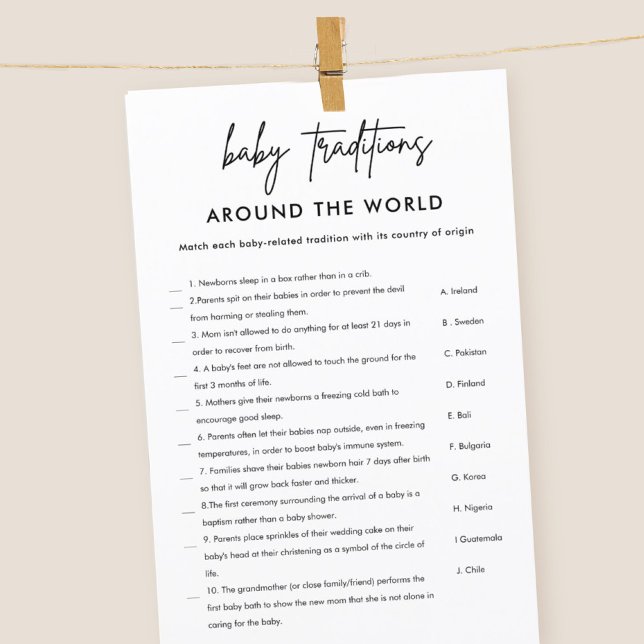 Minimalist Baby Traditions Baby Shower Game (Creator Uploaded)
