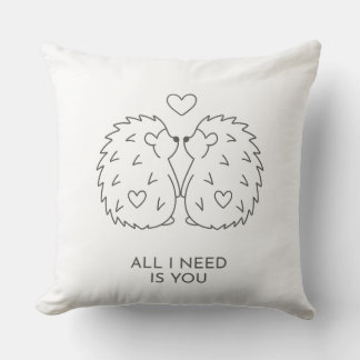Minimalist BabyAnimal Couple Line Art–Wedding Gift Cushion